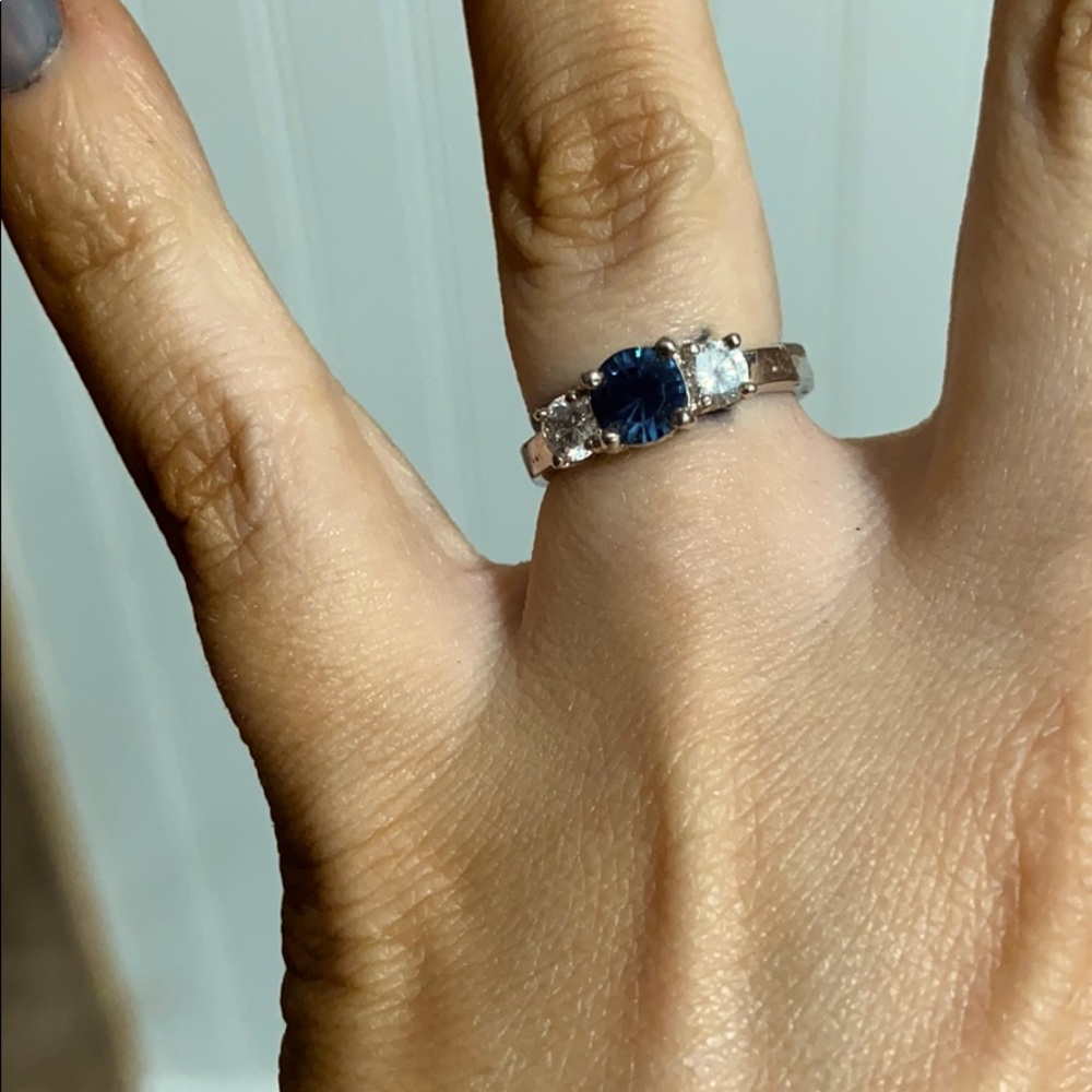 Costume jewelry sapphire ring